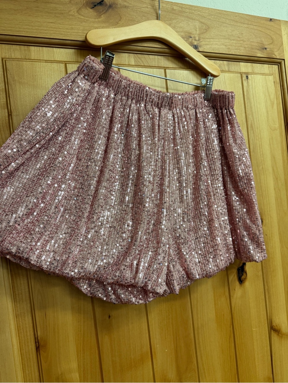 Pink Sequin Bubble Shorts - Picture 2 of 7